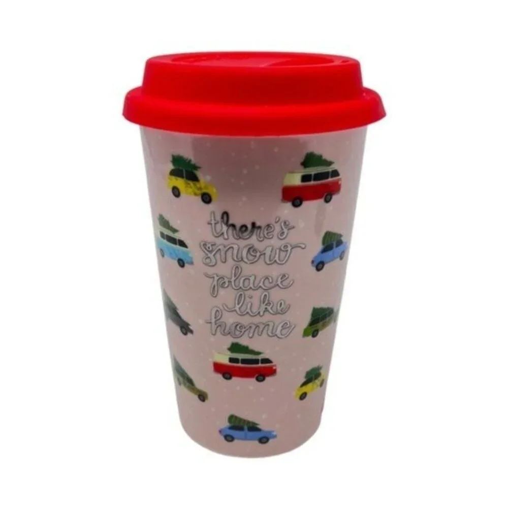 Ceramic Winter Holiday Theme Travel Mug